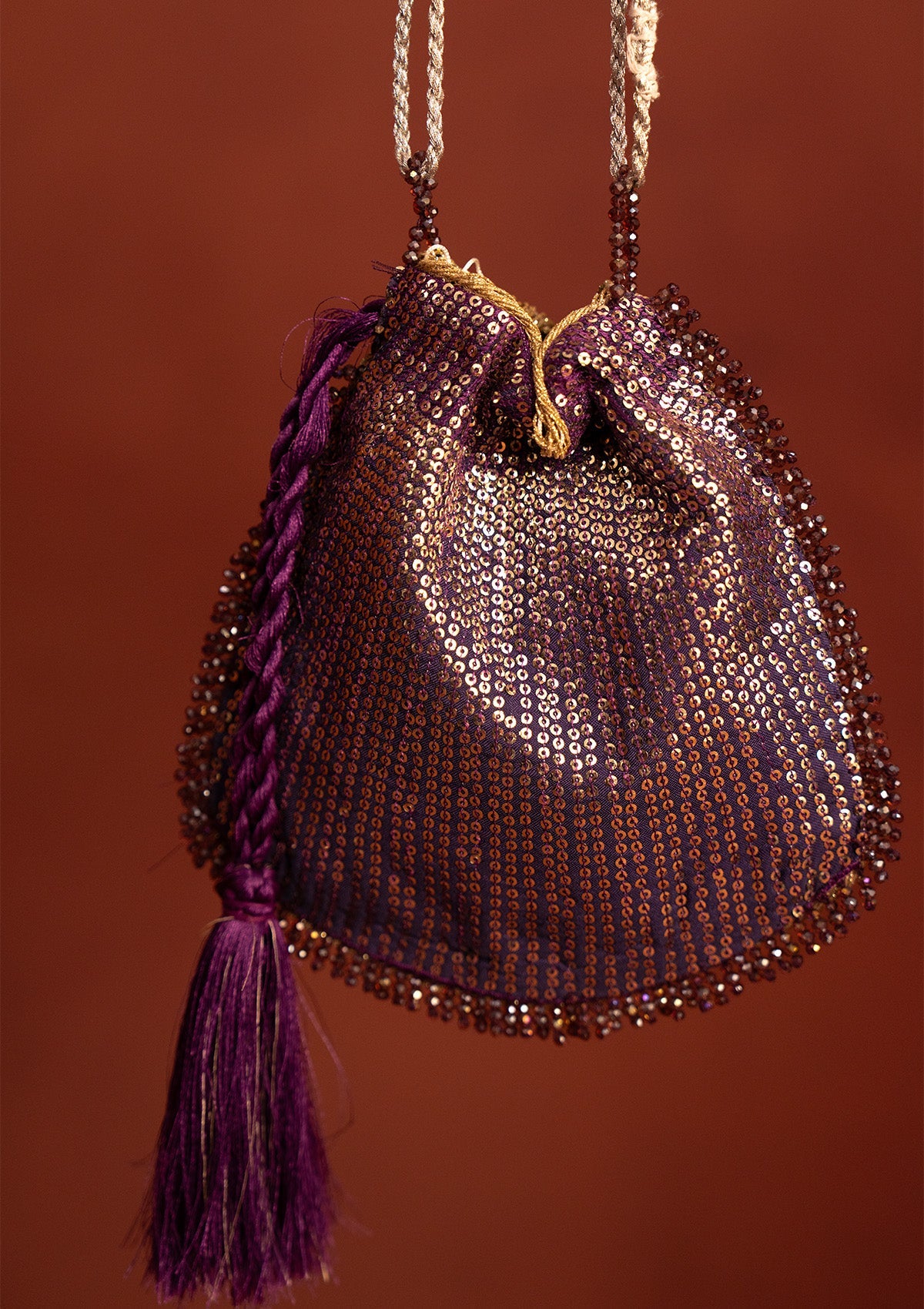 Aik Atelier - Potli - Purple Silk Mab25