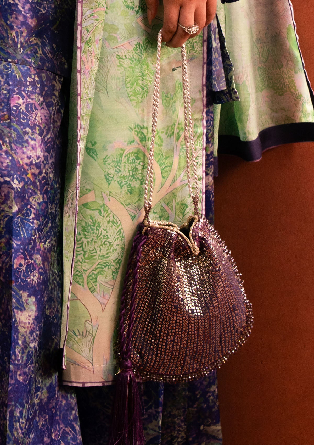 Aik Atelier - Potli - Purple Silk Mab25