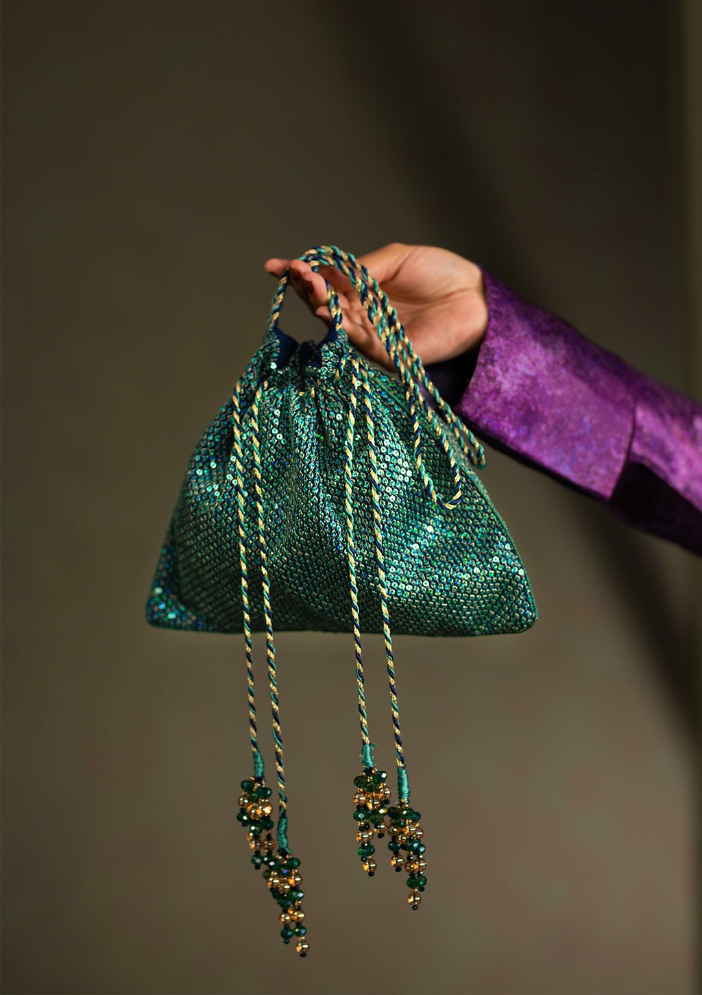 Aik Atelier - Potli - Teal Silk Maa25