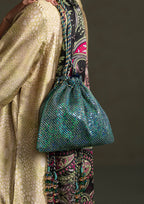 Aik Atelier - Potli - Teal Silk Maa25