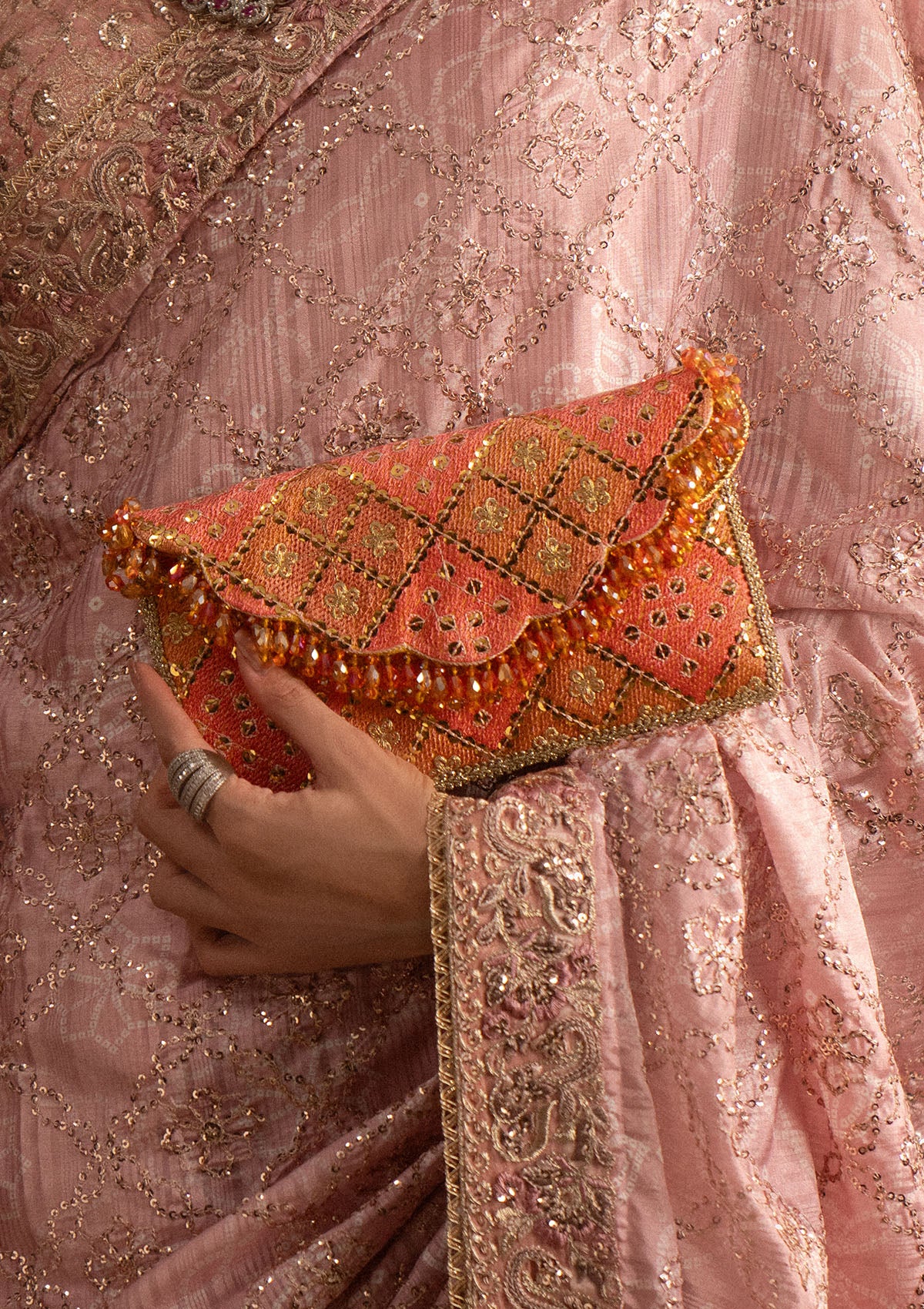 Aik Atelier - Bag - Coral Chatta Patti Sea25