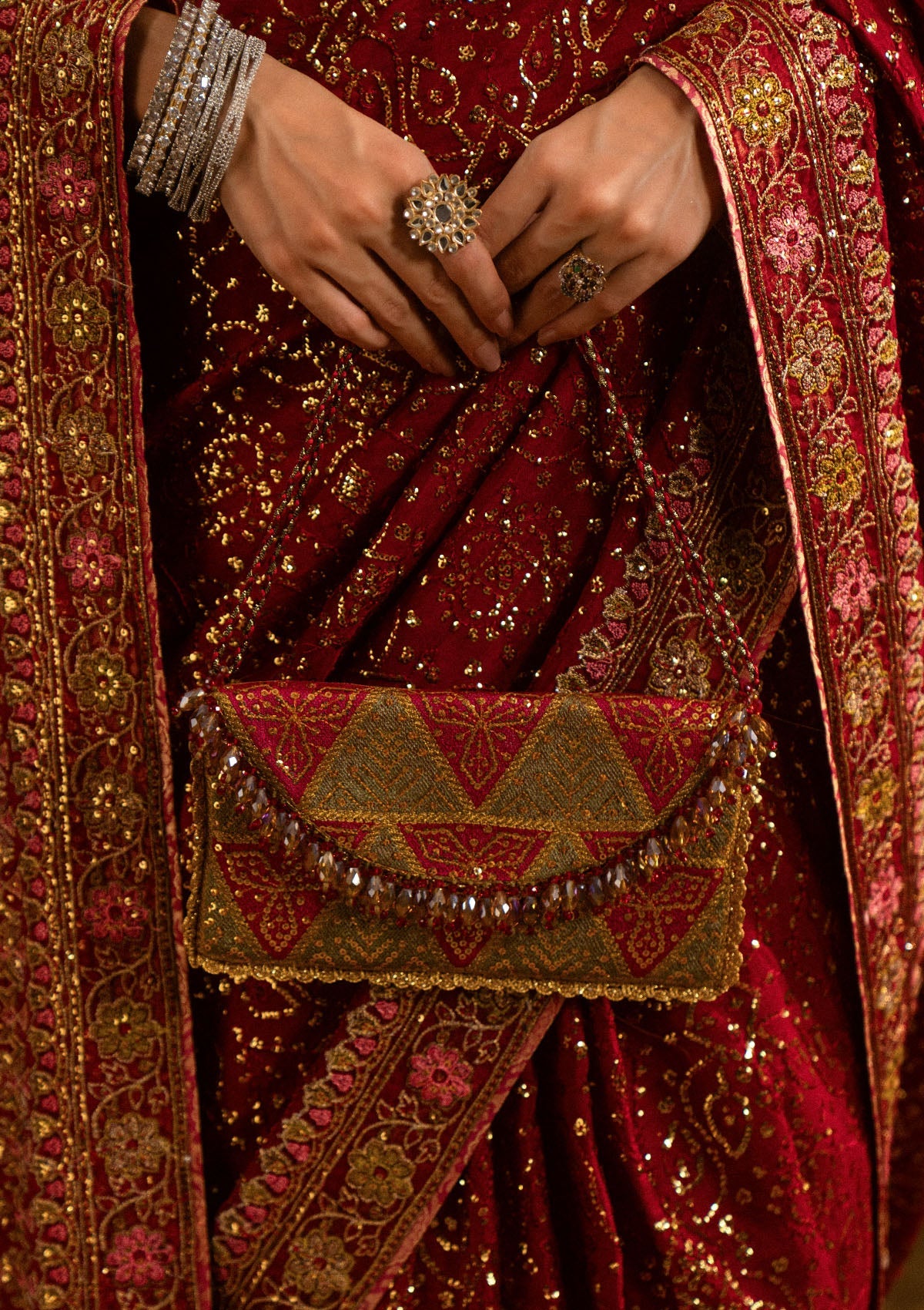 Aik Atelier - Bag - Crimson Chatta Patti Sea25