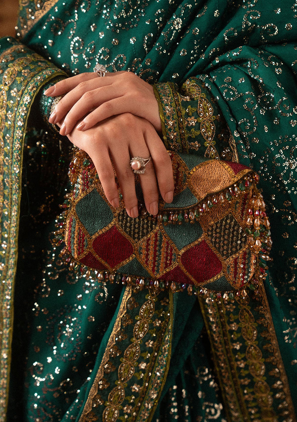 Aik Atelier - Bag - Teal Chatta Patti Sea25