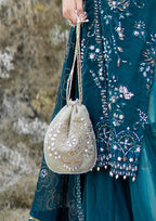 Aik Atelier - Potli - Grey Silk Wdb23
