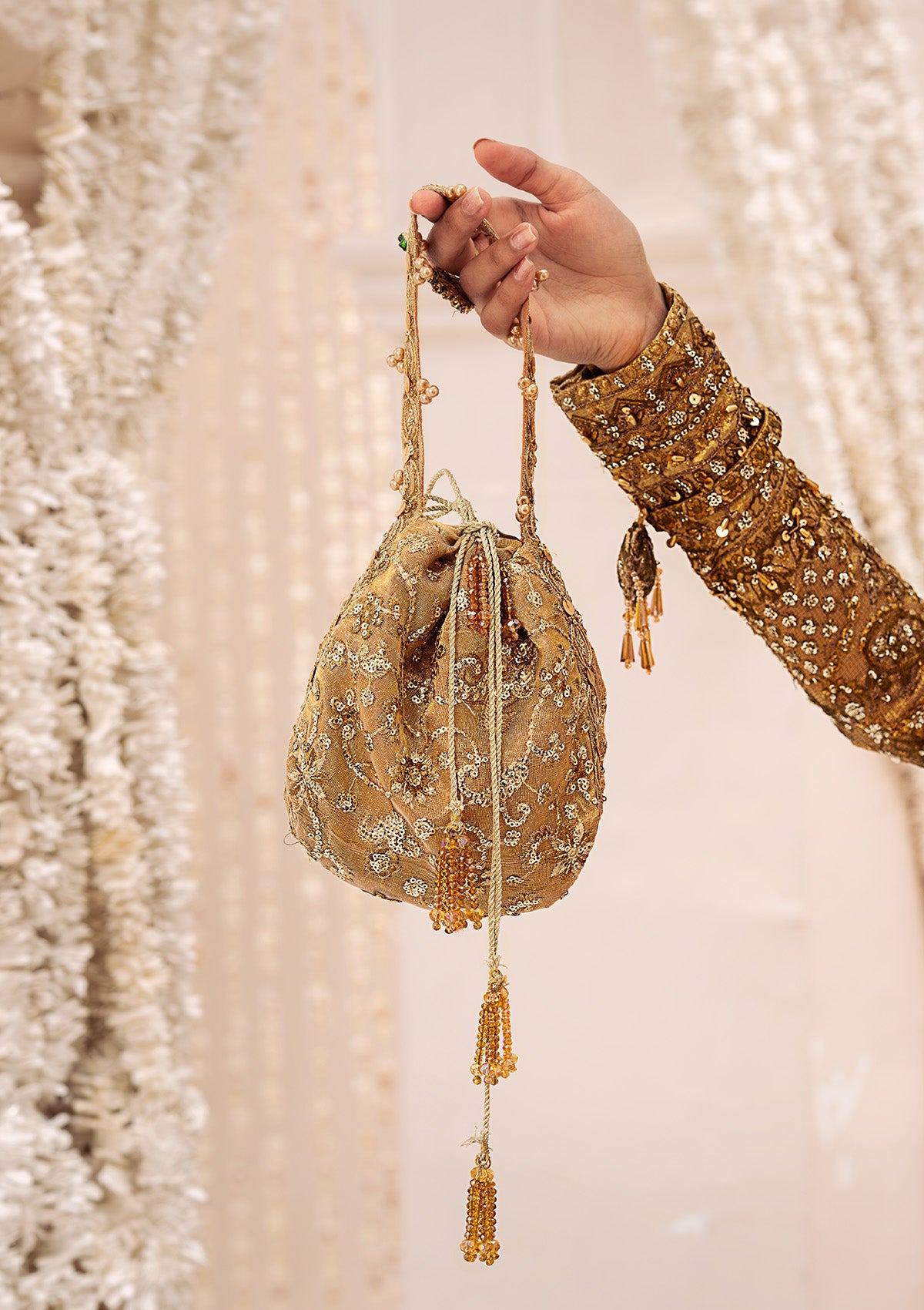 Aik Atelier - Potli - Indian Gold Tissue Wdb24