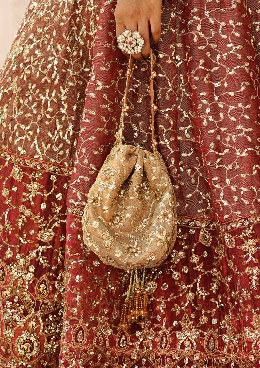 Aik Atelier - Potli - Indian Gold Tissue Wdb24