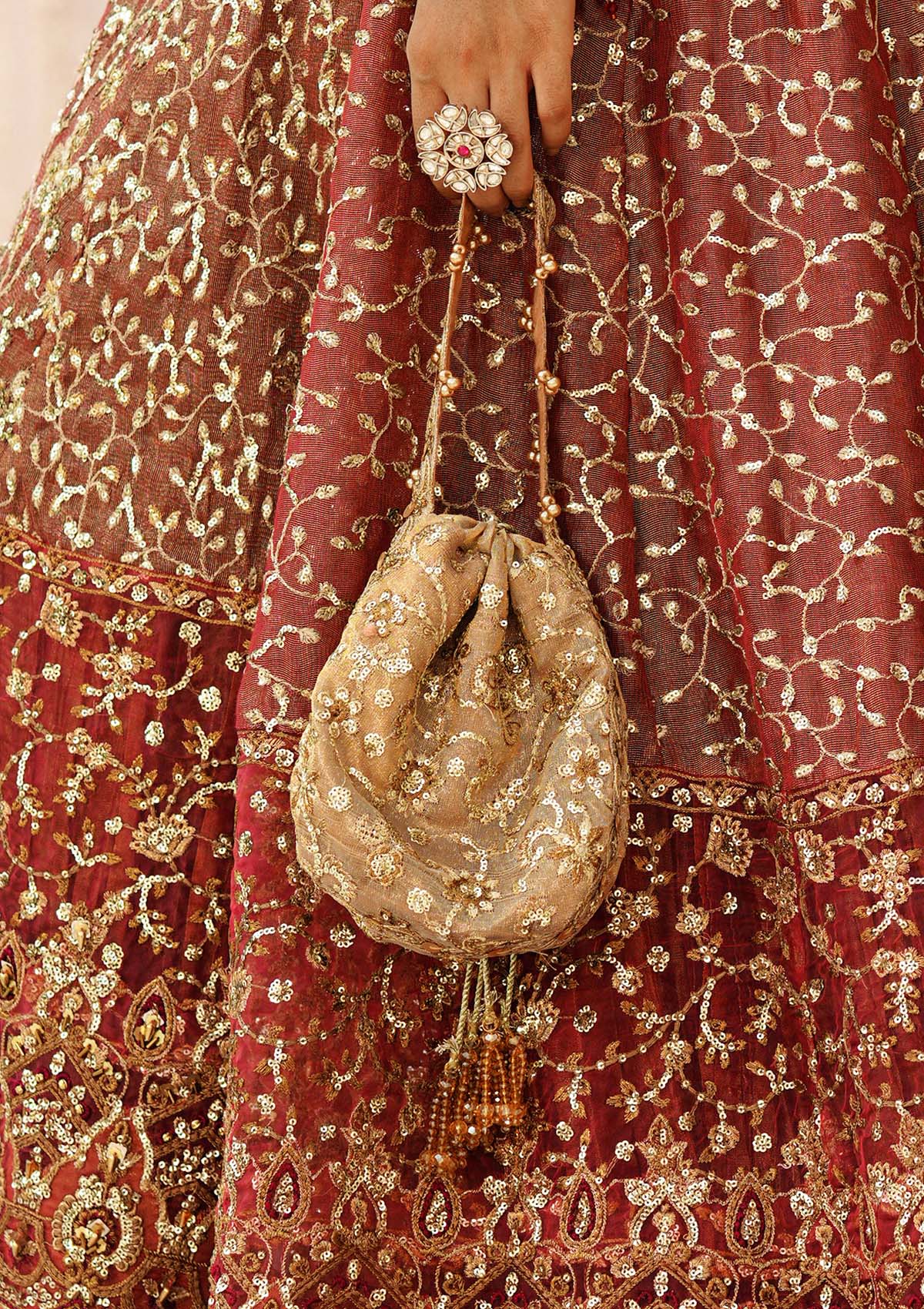 Aik Atelier - Potli - Indian Gold Tissue Wdb24