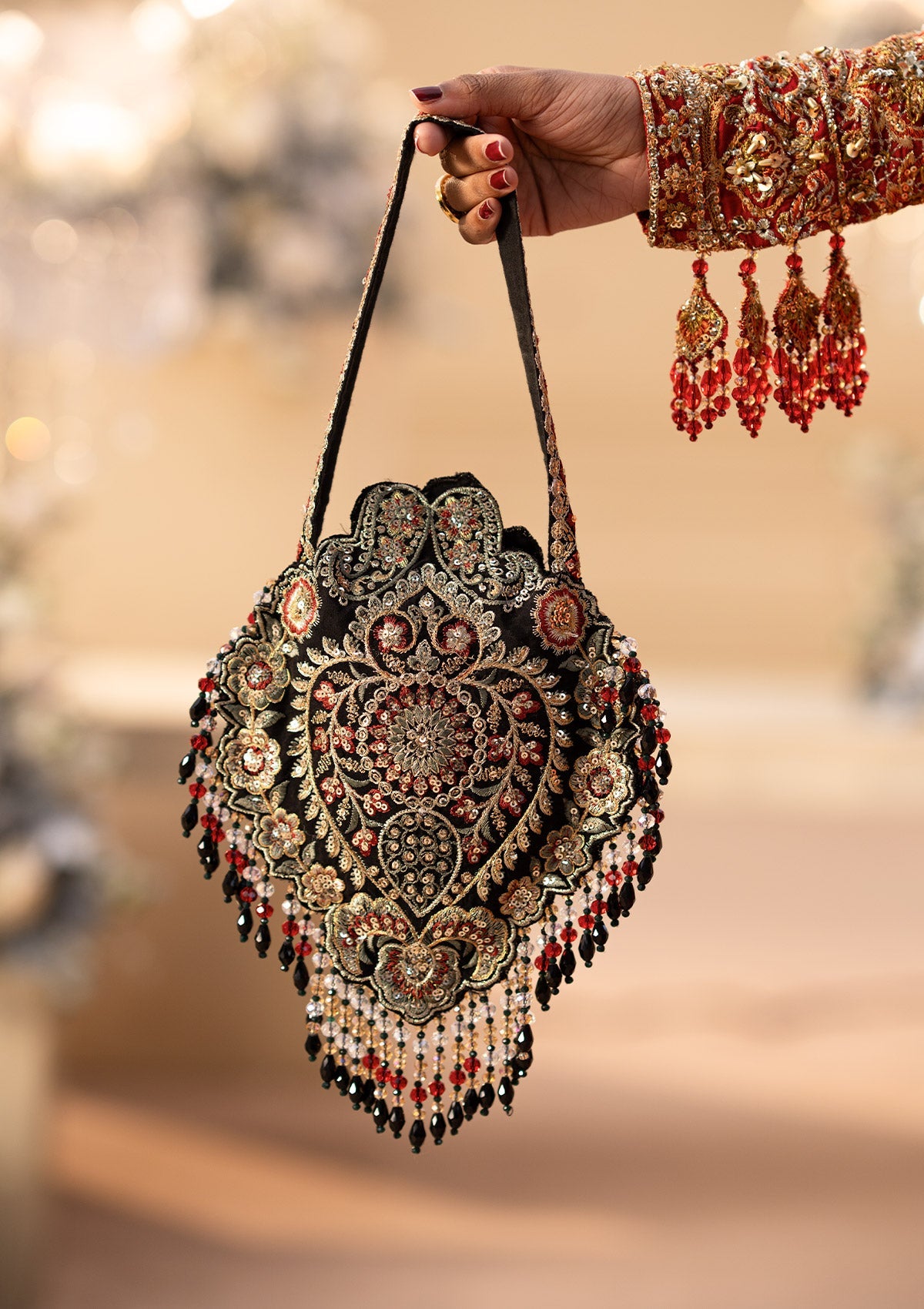Aik Atelier - Potli - Black Silk Wda25