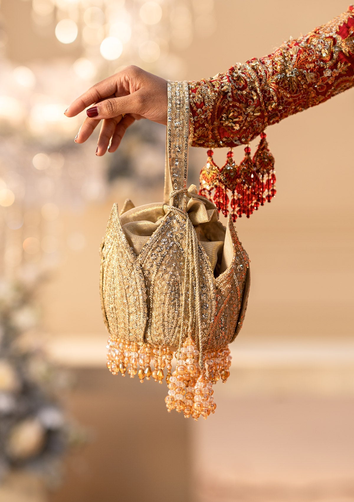 Aik Atelier - Potli - Gold Tissue Wda25