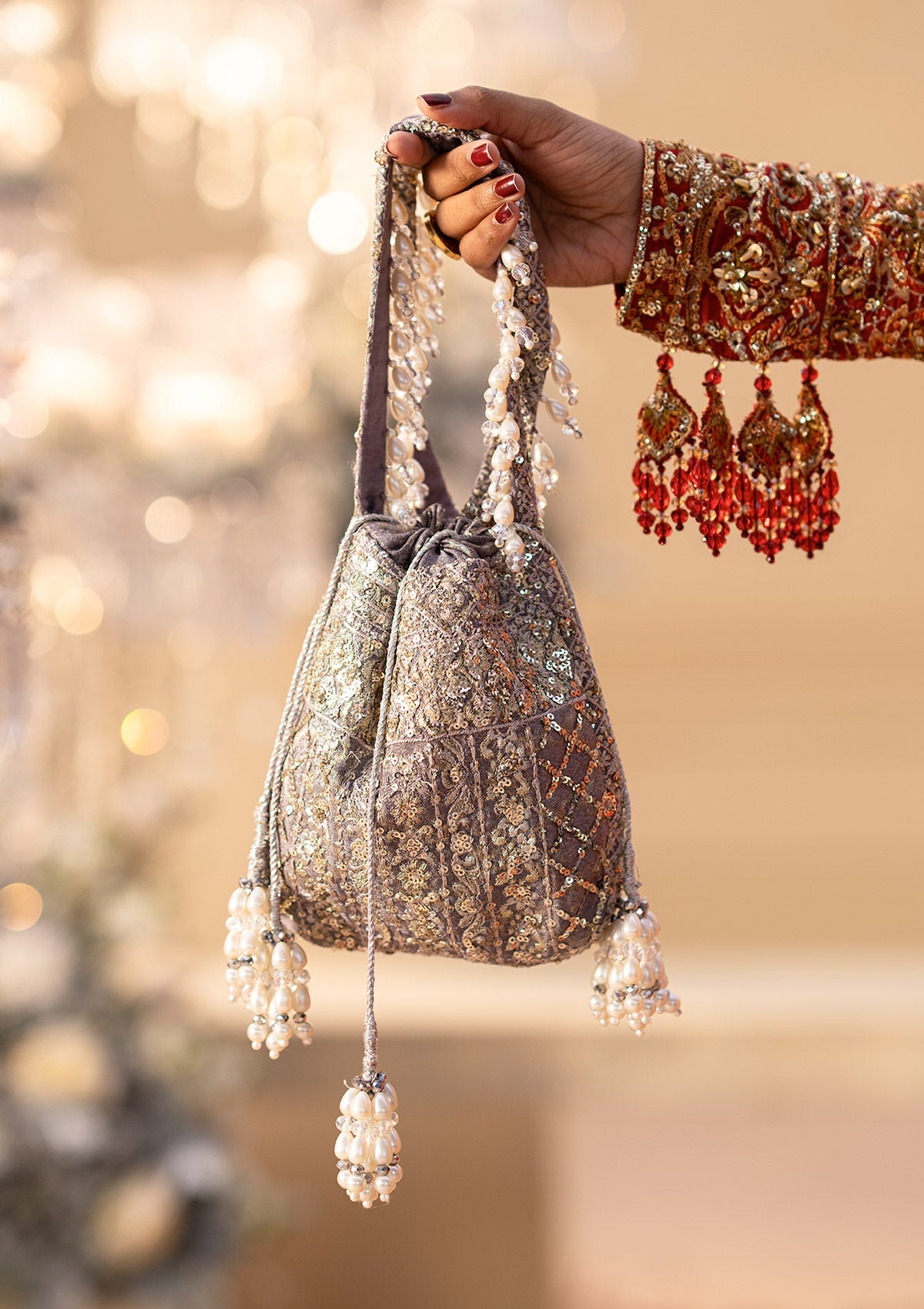 Aik Atelier - Potli - Lilac Jamawaar Wda25