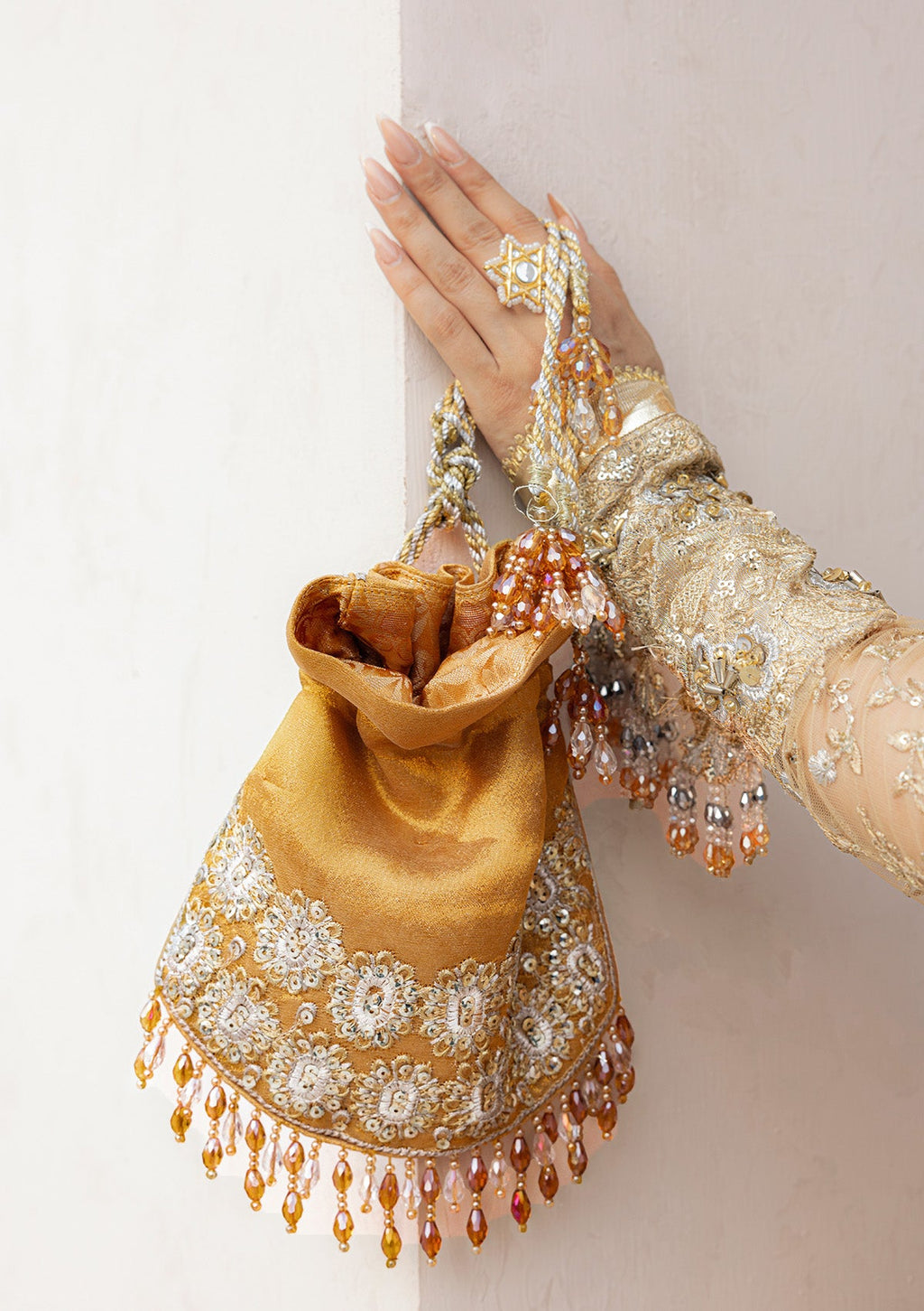 Aik Atelier - Potli - Gold Tissue Wdb25