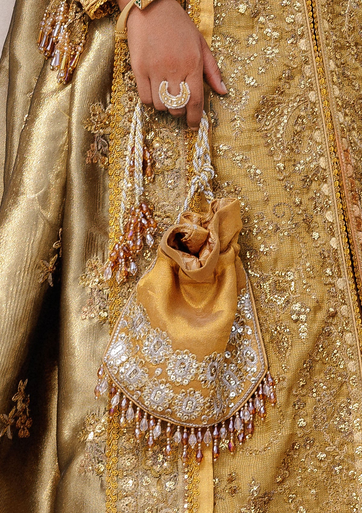 Aik Atelier - Potli - Gold Tissue Wdb25