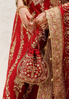 Aik Atelier - Potli - Red Silk Wdb25