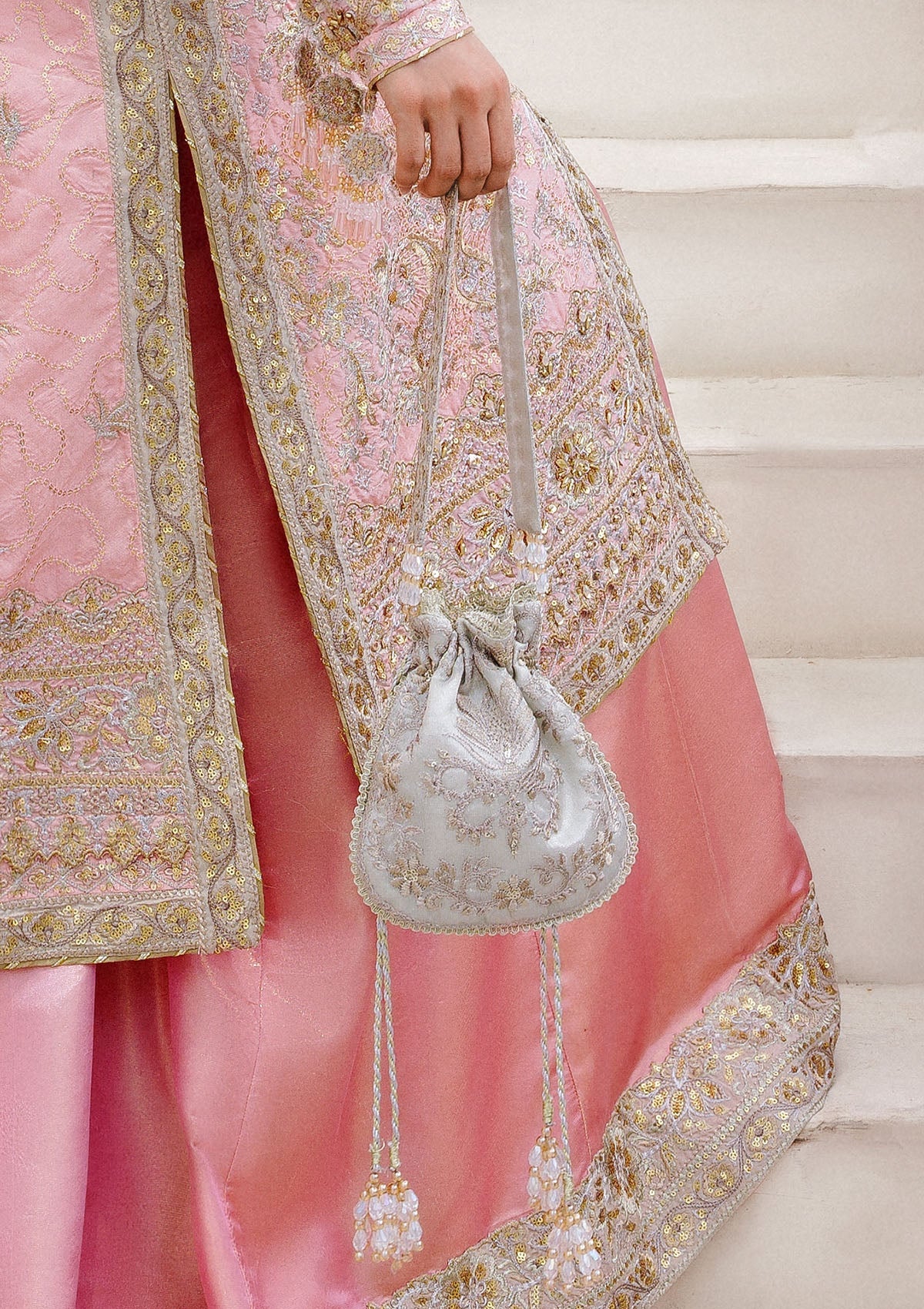 Aik Atelier - Potli - Silver Tissue Wdb25