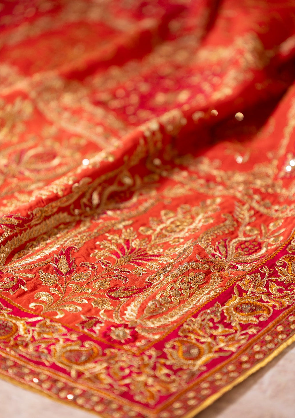 Aik Atelier - Shawl - Coral Silk Wda26