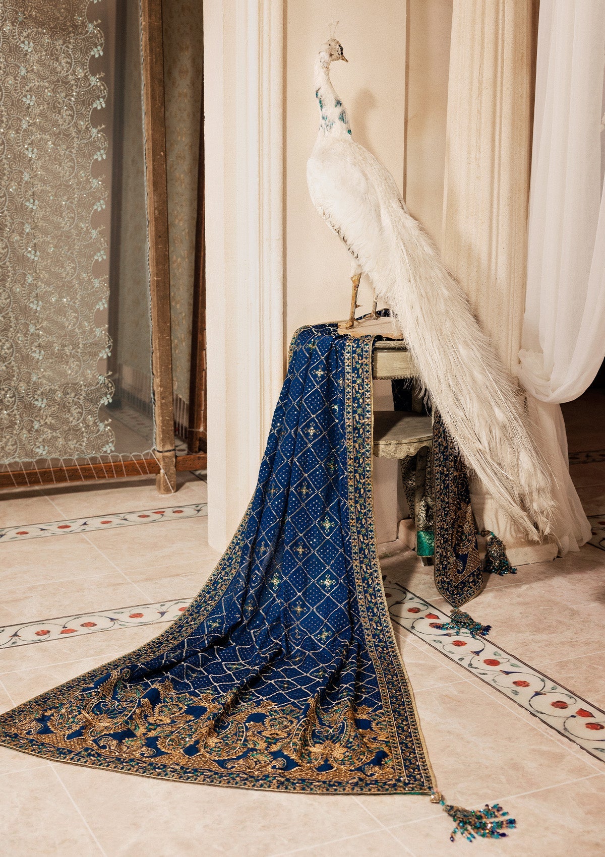 Aik Atelier - Shawl - Royal Blue Silk Wda26